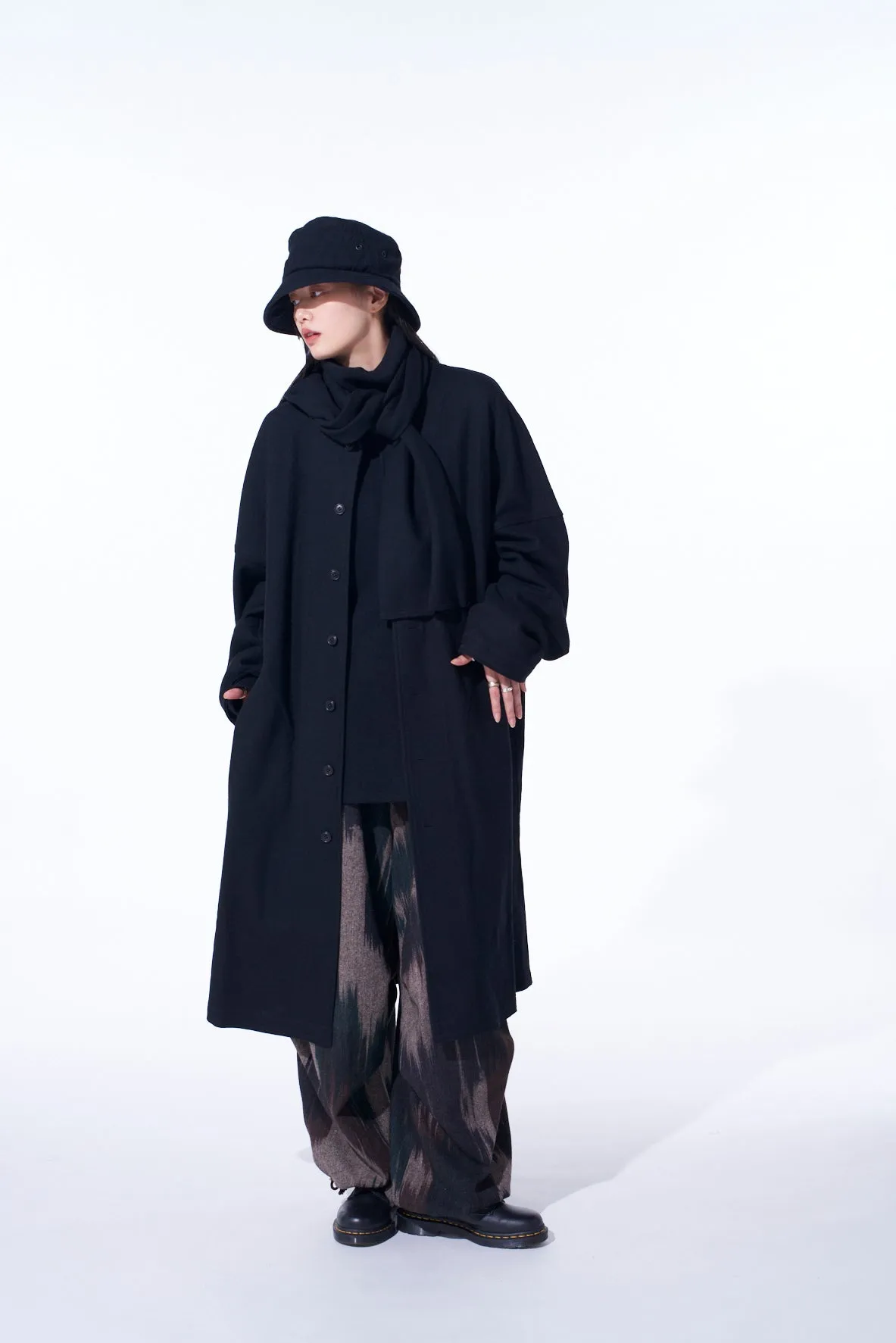 AIRY JERSEY COLLARLESS LONG CARDIGAN sold by Yohji Yamamoto product image thumbnail 2