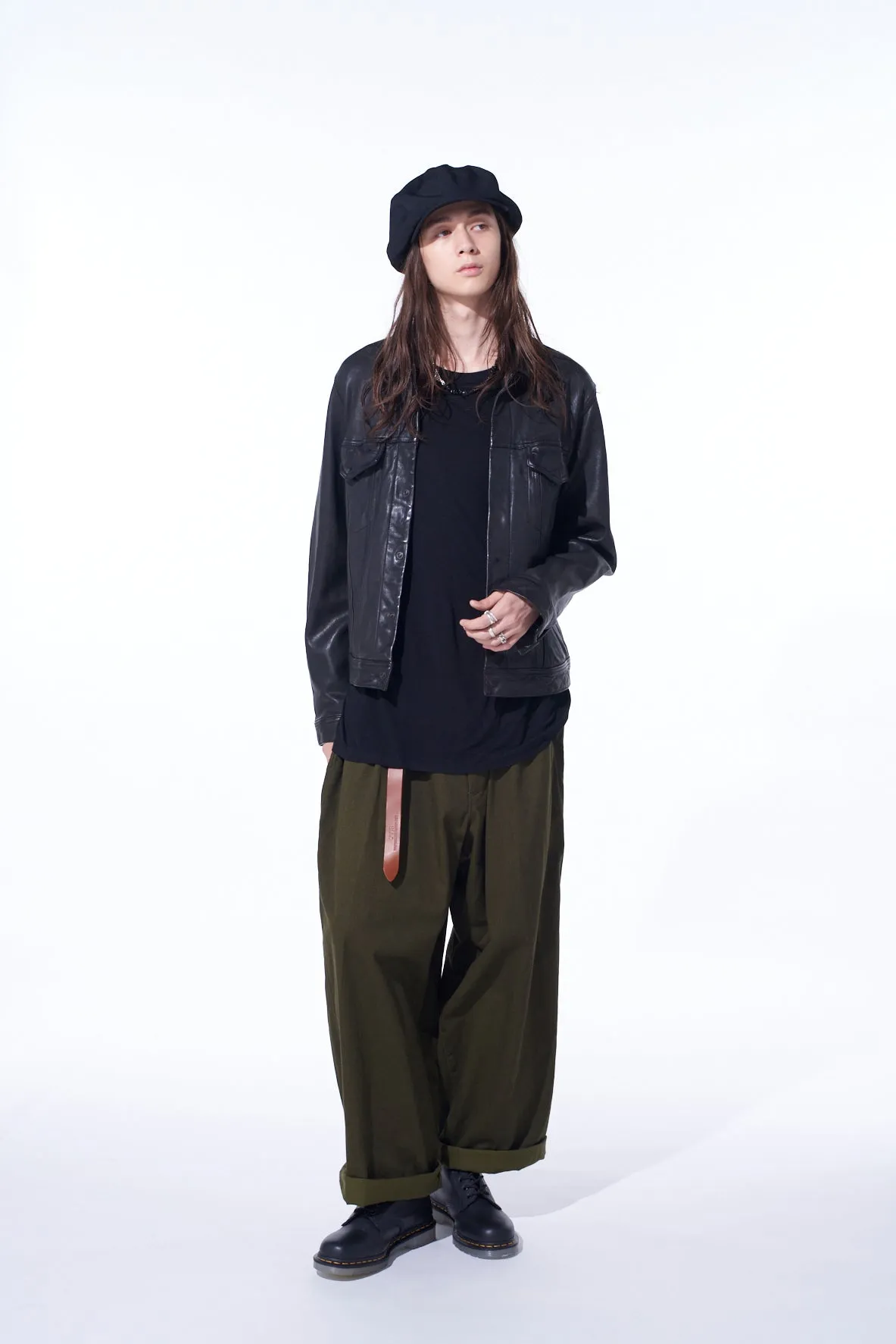 COTTON DRILL DRAWSTRING WIDE PANTS sold by Yohji Yamamoto product image thumbnail 3