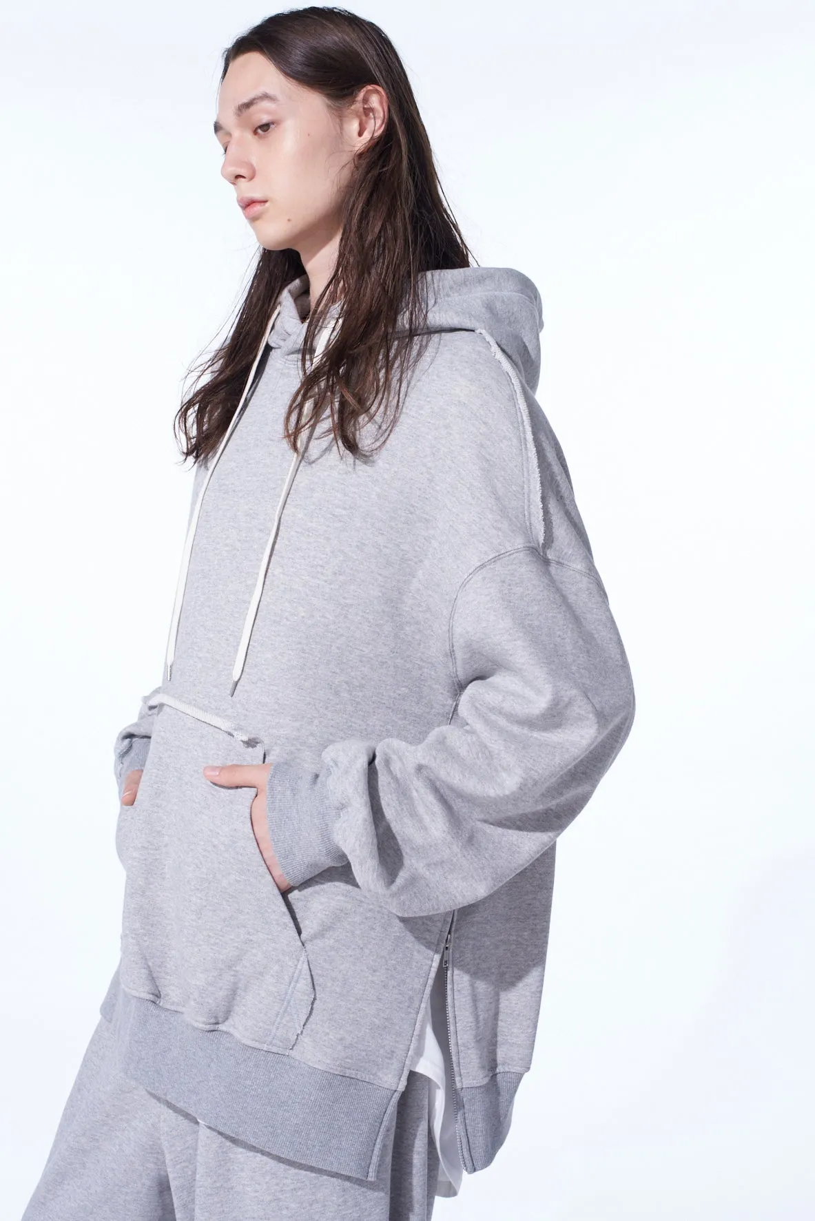 FRENCH TERRY SIDE ZIP HOODIE sold by Yohji Yamamoto product image thumbnail 3