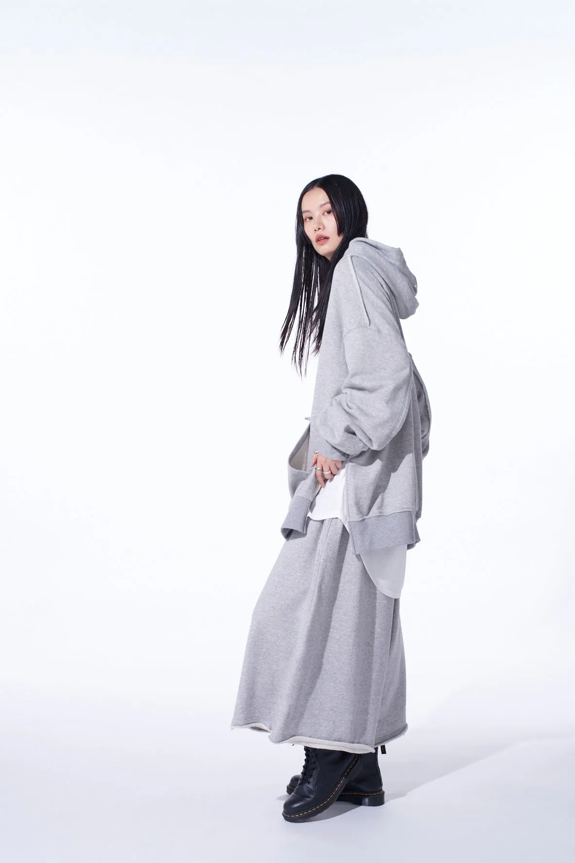 FRENCH TERRY SIDE ZIP HOODIE sold by Yohji Yamamoto product image thumbnail 4