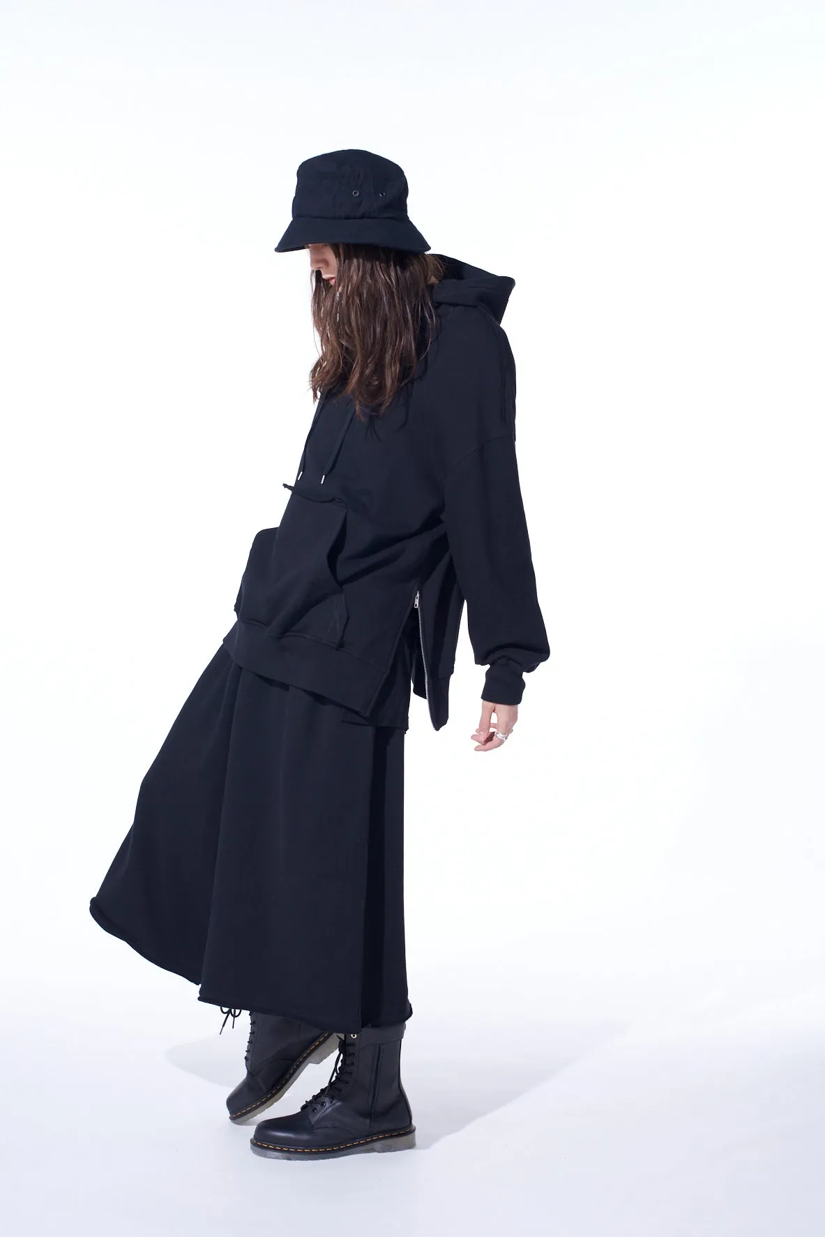 FRENCH TERRY SIDE ZIP HOODIE sold by Yohji Yamamoto product image thumbnail 4