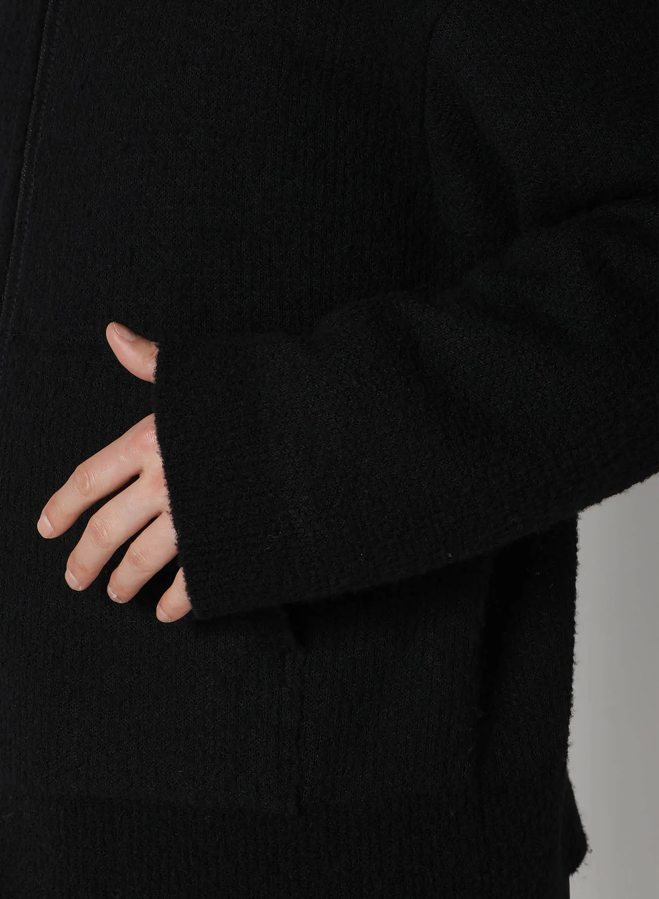 8G KNOTTED KNIT UNEVEN POCKET ZIP CARDIGAN sold by Yohji Yamamoto product image thumbnail 5