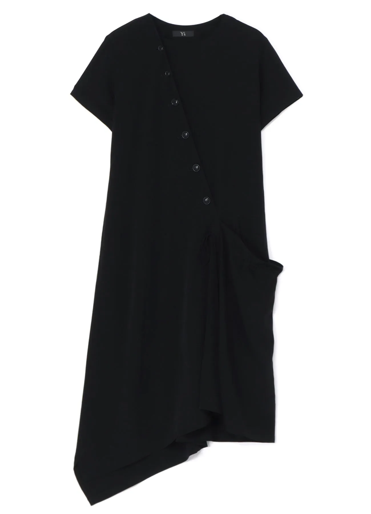 CREPE de CHINE HALF SLEEVE DRAPED DRESS sold by Yohji Yamamoto product image thumbnail 2