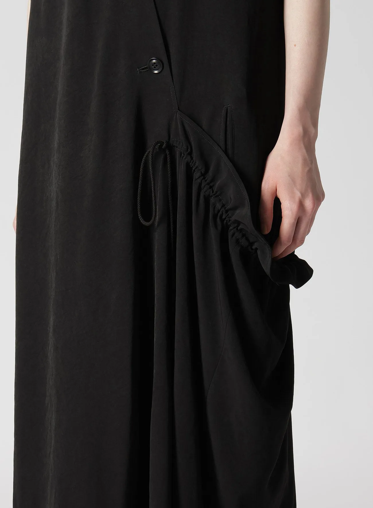 CREPE de CHINE HALF SLEEVE DRAPED DRESS sold by Yohji Yamamoto product image thumbnail 5