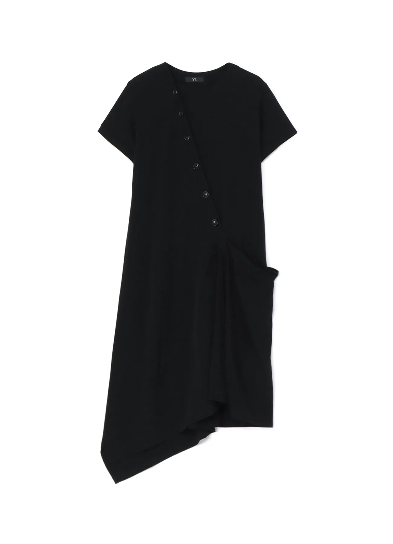 CREPE de CHINE HALF SLEEVE DRAPED DRESS sold by Yohji Yamamoto