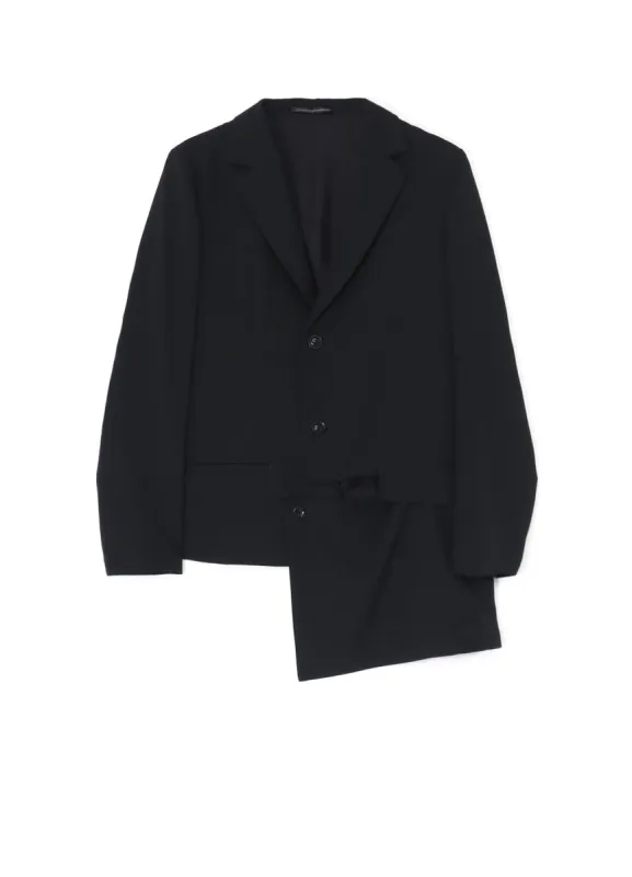 WOOL GABARDINE LEFT SLIT DETAIL JACKET sold by Yohji Yamamoto