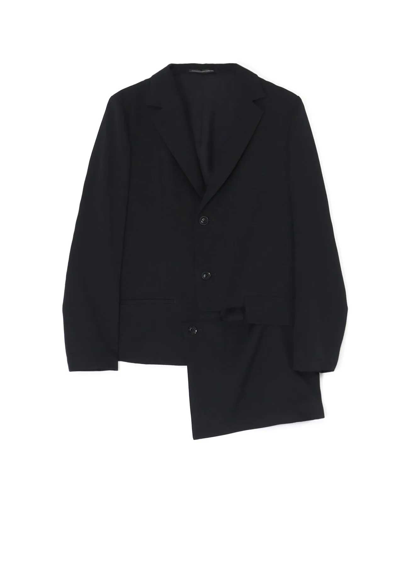 WOOL GABARDINE LEFT SLIT DETAIL JACKET sold by Yohji Yamamoto