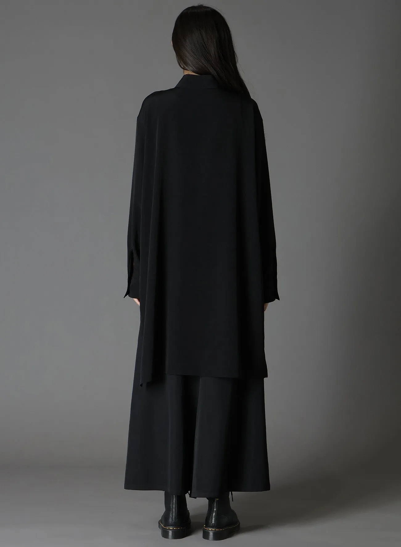 CREPE DE CHINE CUT-OUT LONG SHIRT sold by Yohji Yamamoto product image thumbnail 4
