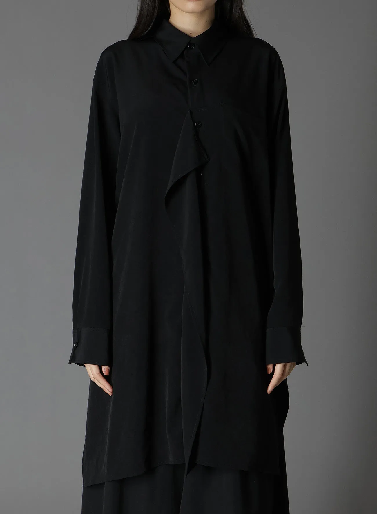 CREPE DE CHINE CUT-OUT LONG SHIRT sold by Yohji Yamamoto product image thumbnail 5