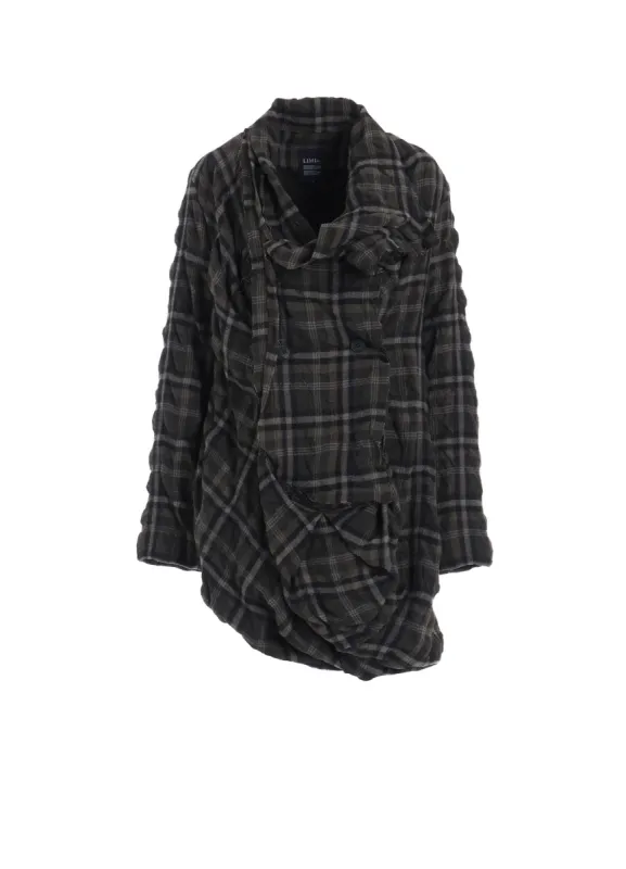 INK DYEING PLAID BOX JACKET A sold by Yohji Yamamoto