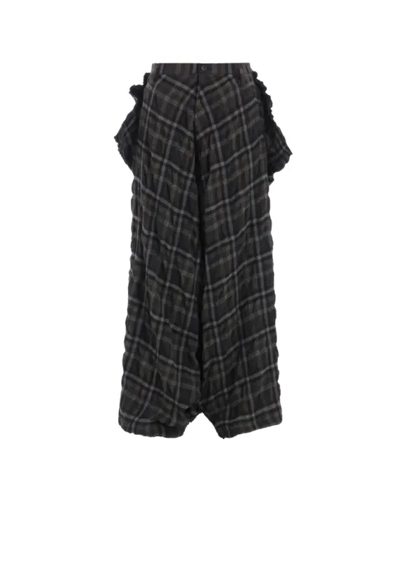 INK DYEING PLAID BOX PANTS A sold by Yohji Yamamoto