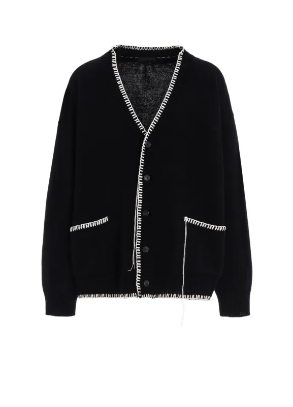 KNITTED WOOL BLANKET STITCH CARDIGAN sold by Yohji Yamamoto