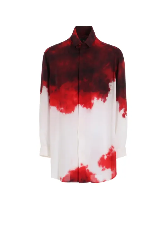 CELLULOSE UNEVEN RED BLOUSE made by Yohji Yamamoto