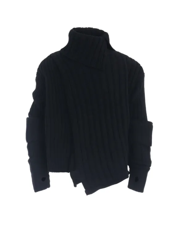 WIDE RIB TURTLENECK KNIT PULLOVER sold by Yohji Yamamoto