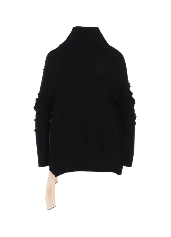 REVERSE STITCHES OFF NECK SIDE DRAPE KNIT sold by Yohji Yamamoto