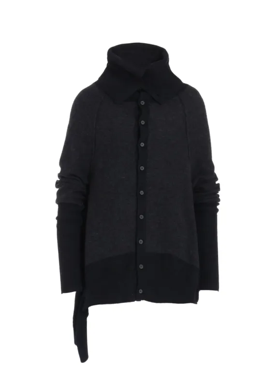REVERSE STITCHES SIDE DRAPE CARDIGAN made by Yohji Yamamoto