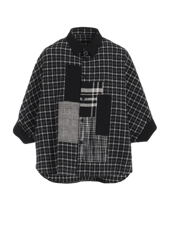【11/8 12:00(JST) Release】MULTI PLAID DOLMAN SLEEVE BLOUSE sold by Yohji Yamamoto