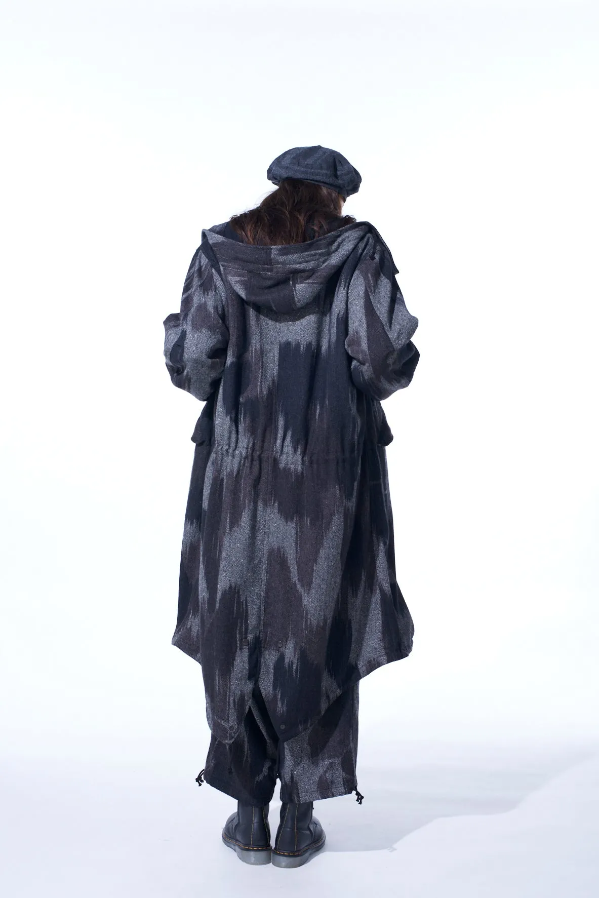 CAMOUFLAGE TWEED BELTED BALLOON SAROUEL PANTS sold by Yohji Yamamoto product image thumbnail 4