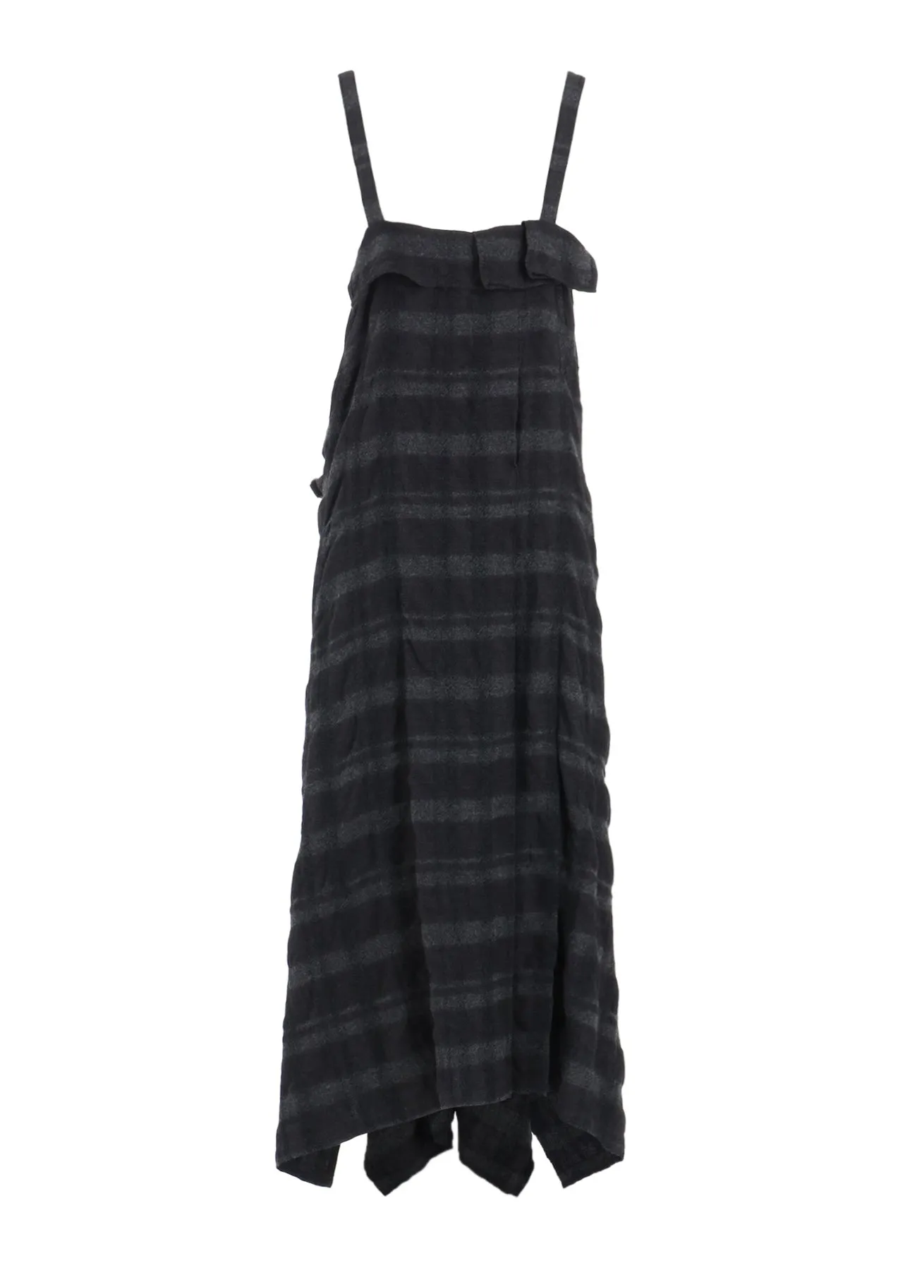 FULLING FINISHED SHADOW CHECK PLEATED SHOULDER STRAP DRESS sold by Yohji Yamamoto product image thumbnail 4