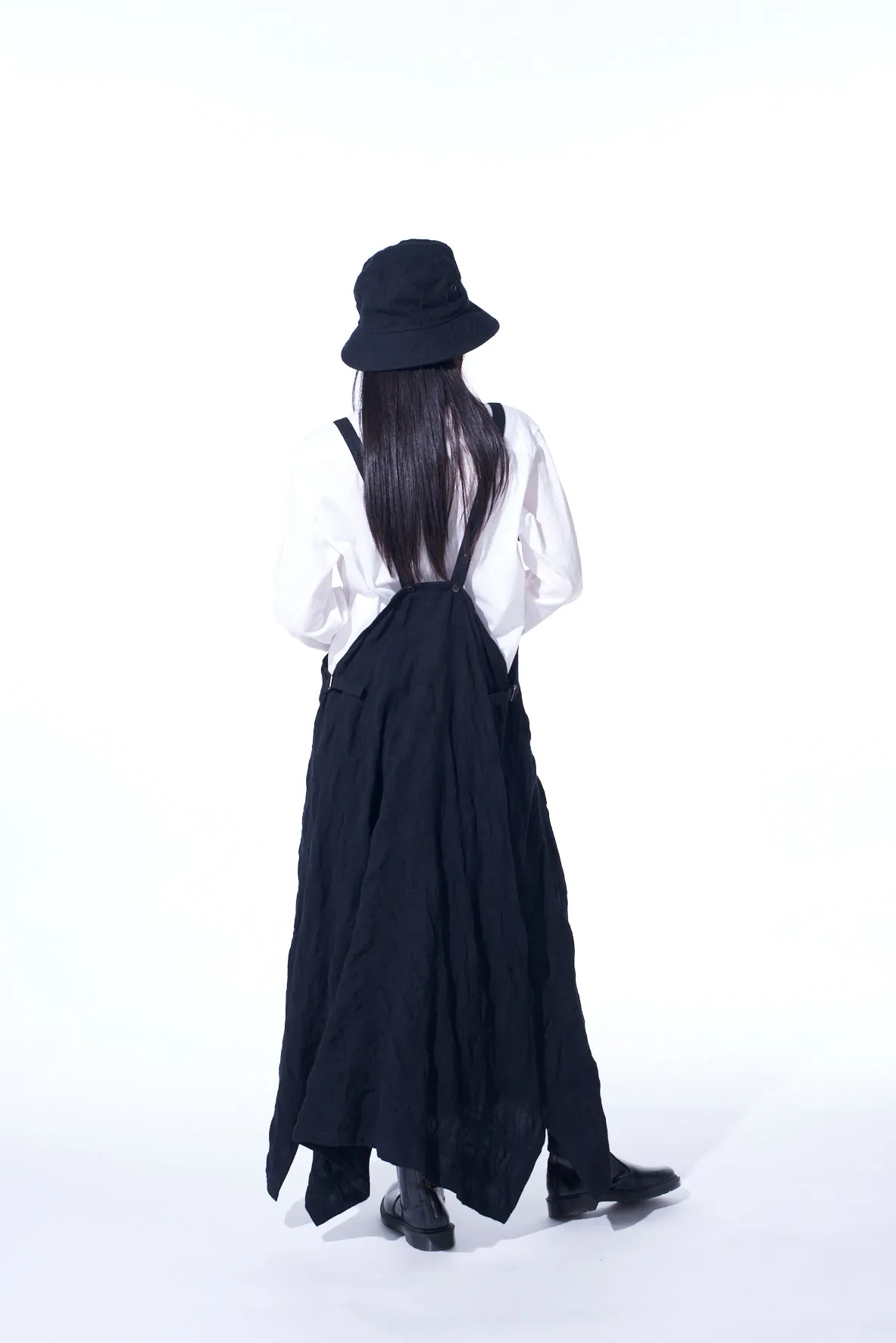 FULLING FINISHED SHADOW CHECK PLEATED SHOULDER STRAP DRESS sold by Yohji Yamamoto product image thumbnail 4