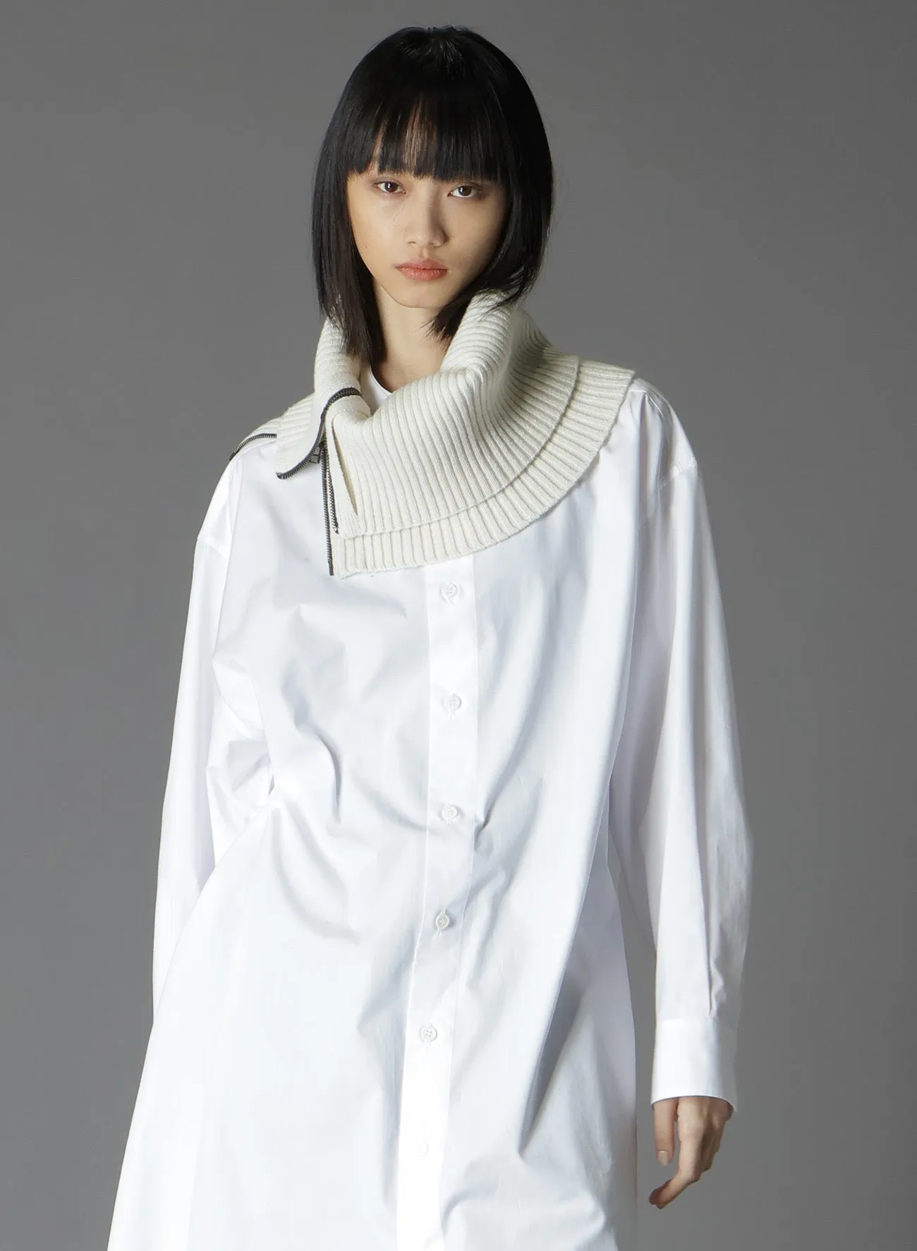 CASHMERE/EXTRA SUPER FINE WOOL ZIPPER NECK WARMERS sold by Yohji Yamamoto product image thumbnail 2