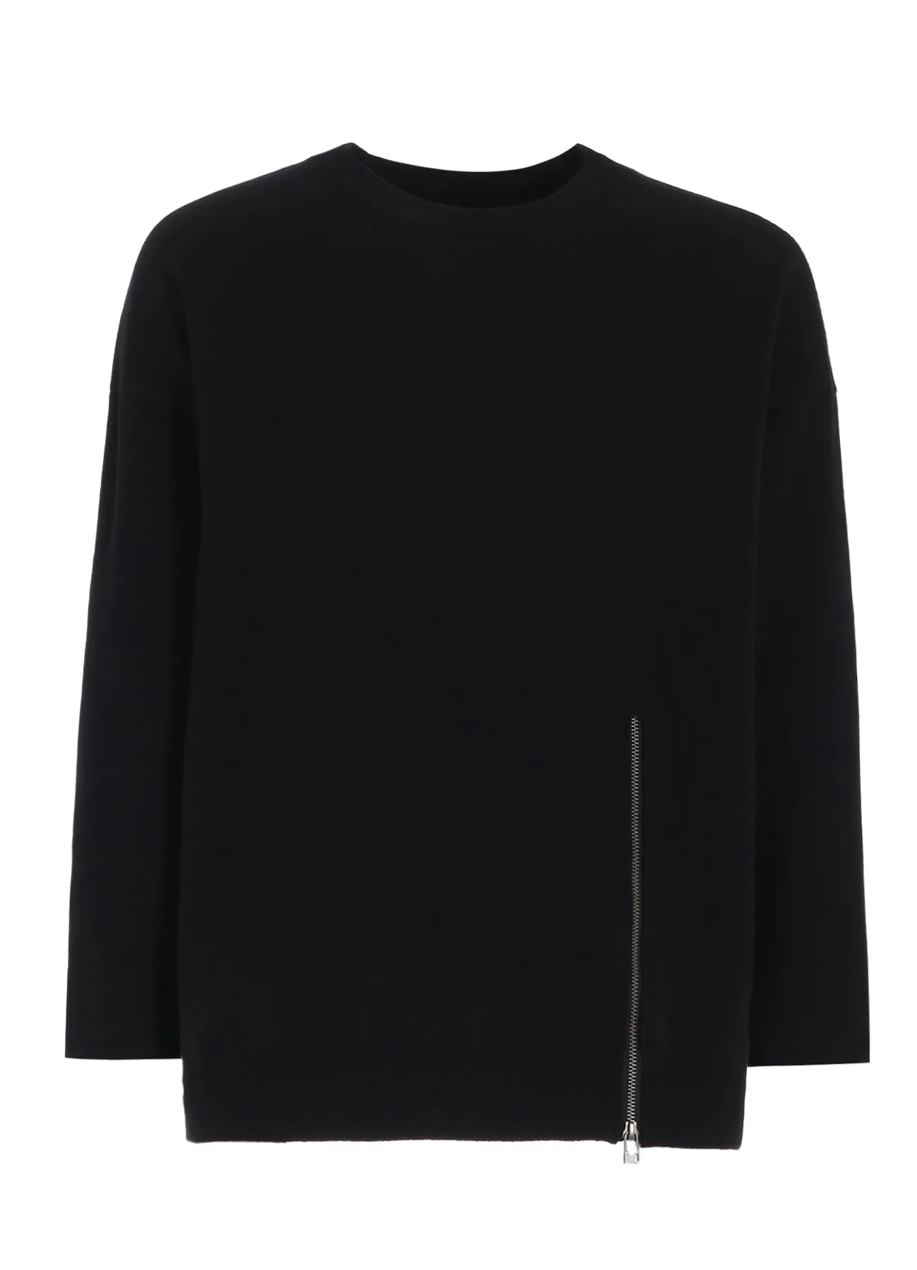 CASHMERE/EXTRA SUPER FINE WOOL ZIPPER CREW NECK KNIT sold by Yohji Yamamoto product image thumbnail 2