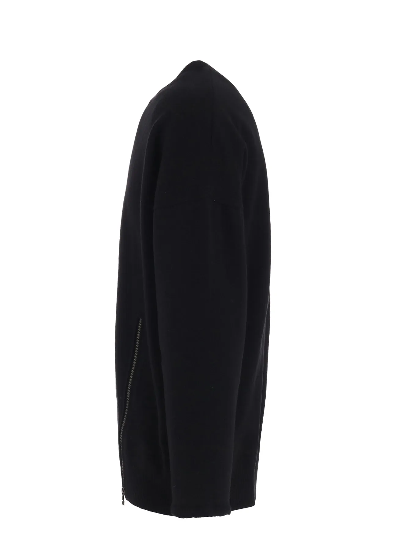 CASHMERE/EXTRA SUPER FINE WOOL ZIPPER CREW NECK KNIT sold by Yohji Yamamoto product image thumbnail 3