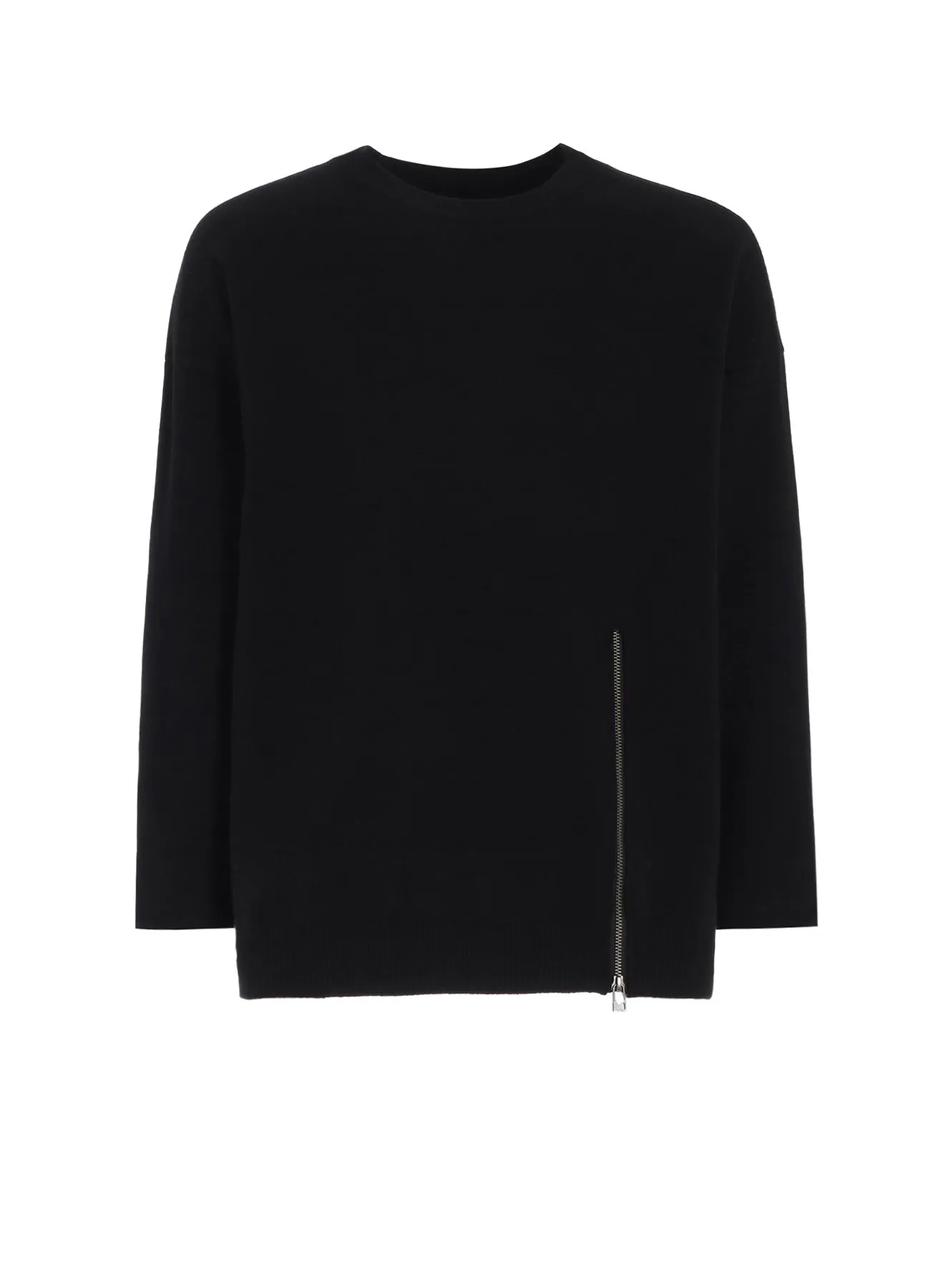 CASHMERE/EXTRA SUPER FINE WOOL ZIPPER CREW NECK KNIT sold by Yohji Yamamoto