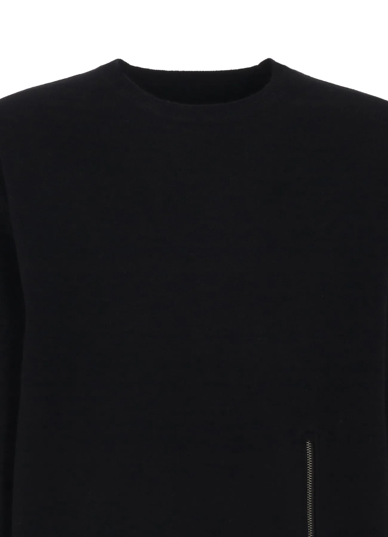 CASHMERE/EXTRA SUPER FINE WOOL ZIPPER CREW NECK KNIT sold by Yohji Yamamoto product image thumbnail 5