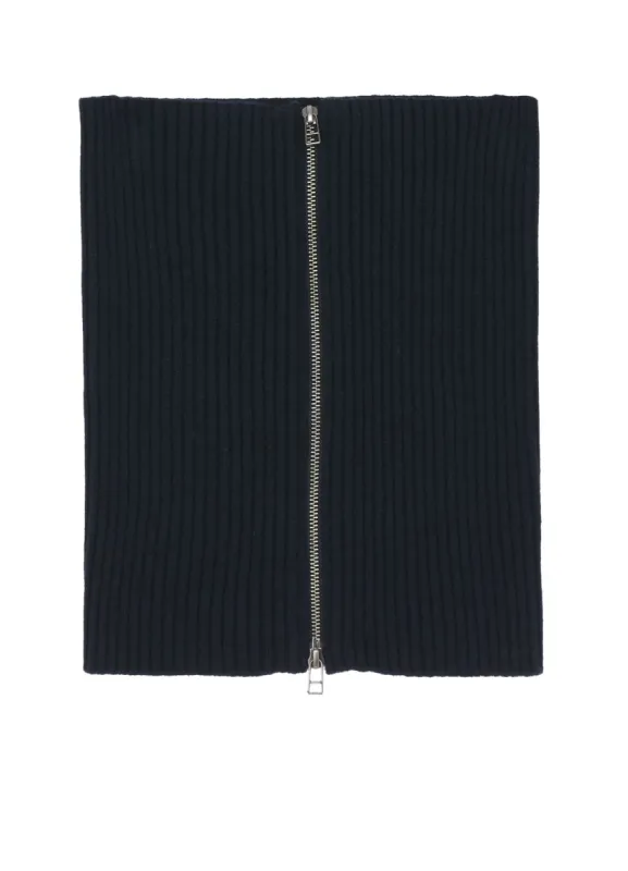 CASHMERE/EXTRA SUPER FINE WOOL ZIPPER NECK WARMERS sold by Yohji Yamamoto