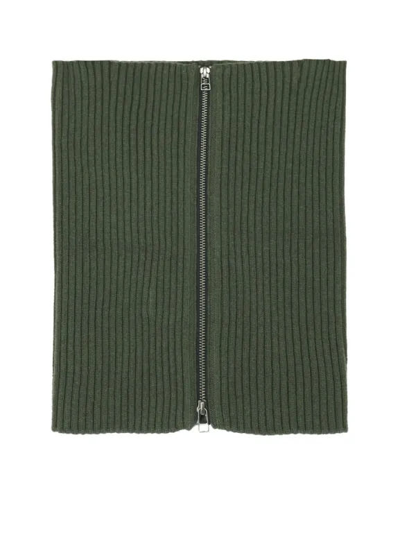 CASHMERE/EXTRA SUPER FINE WOOL ZIPPER NECK WARMERS sold by Yohji Yamamoto