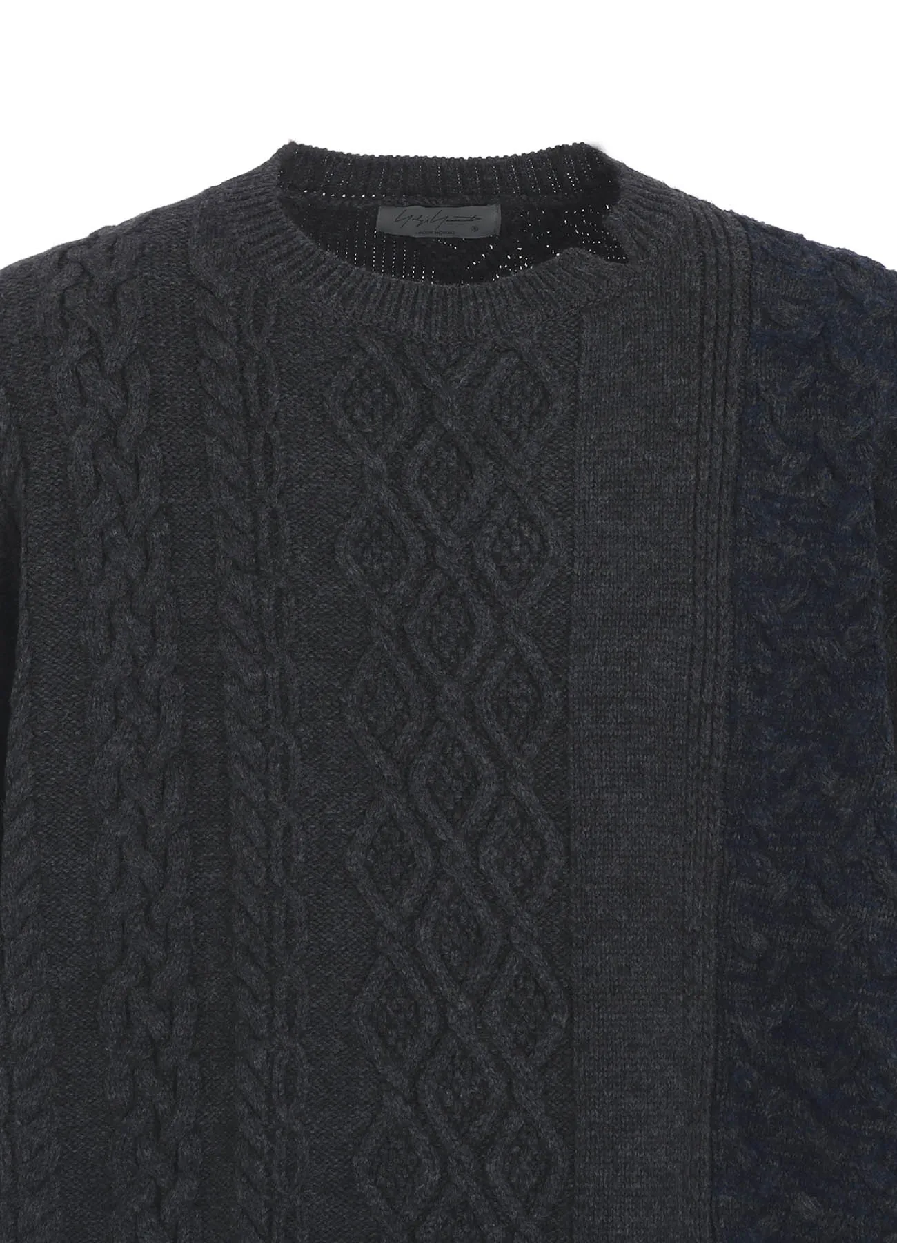 5G CROSS PATTERN SWITCHING ROUND NECK sold by Yohji Yamamoto product image thumbnail 5