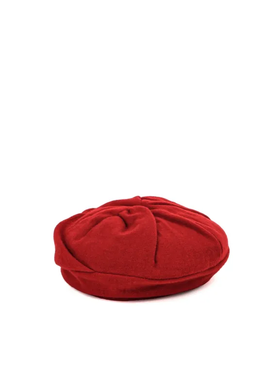 WOOL FLANNEL GATHERED BERET sold by Yohji Yamamoto