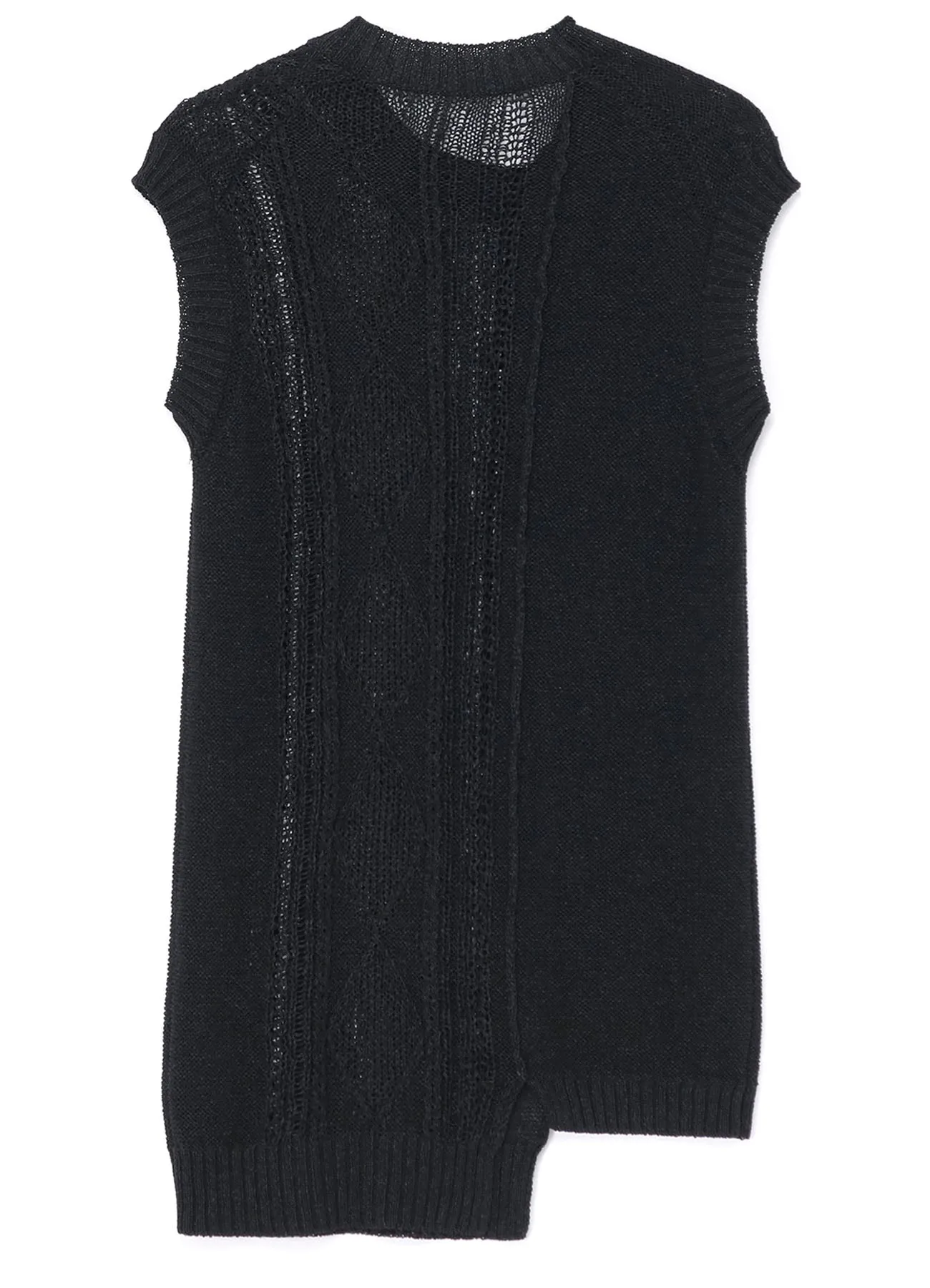 PLAIN STITCH x CABLE KNIT SLEEVELESS PULLOVER sold by Yohji Yamamoto product image thumbnail 3
