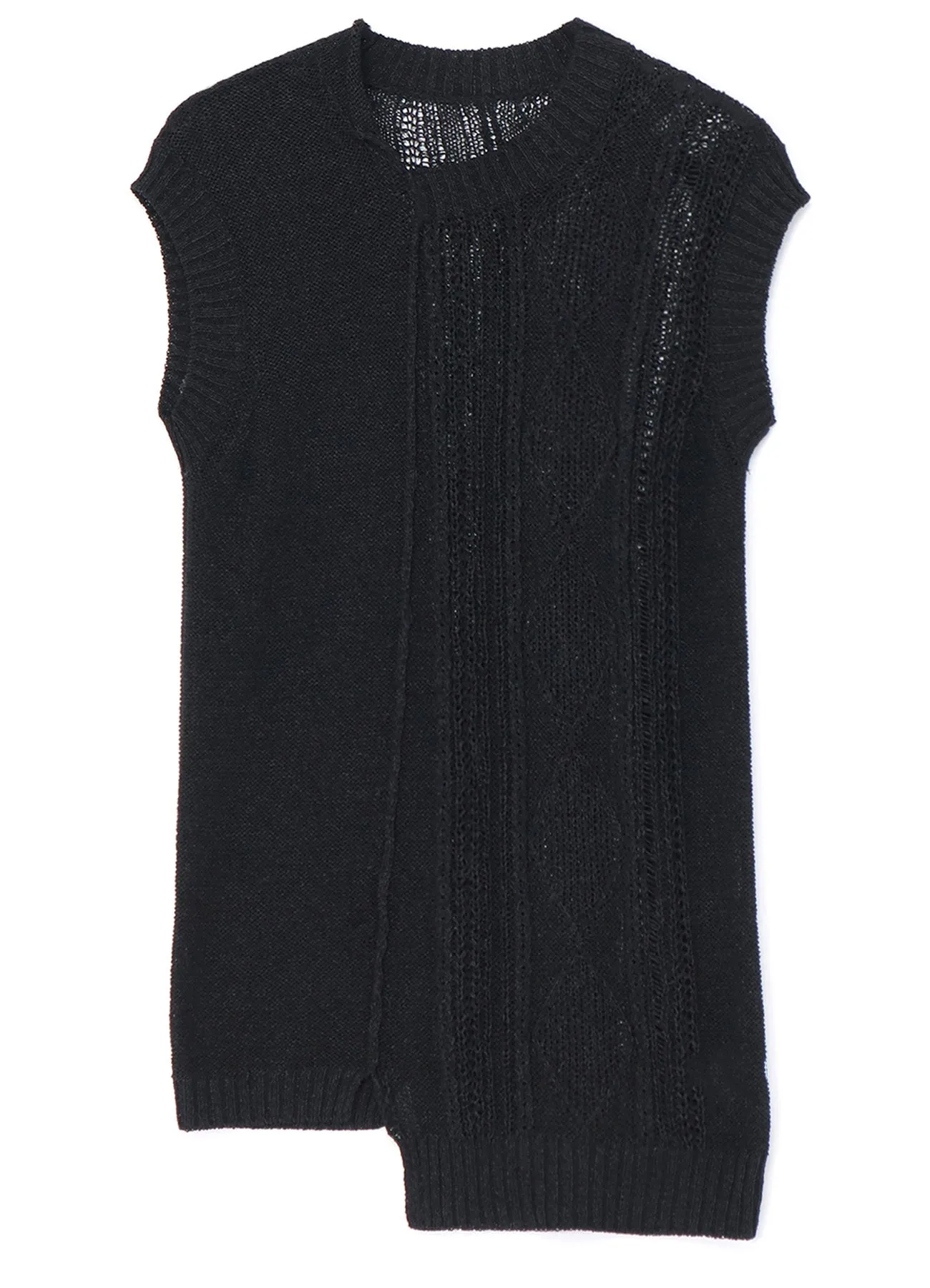 PLAIN STITCH x CABLE KNIT SLEEVELESS PULLOVER sold by Yohji Yamamoto product image thumbnail 2
