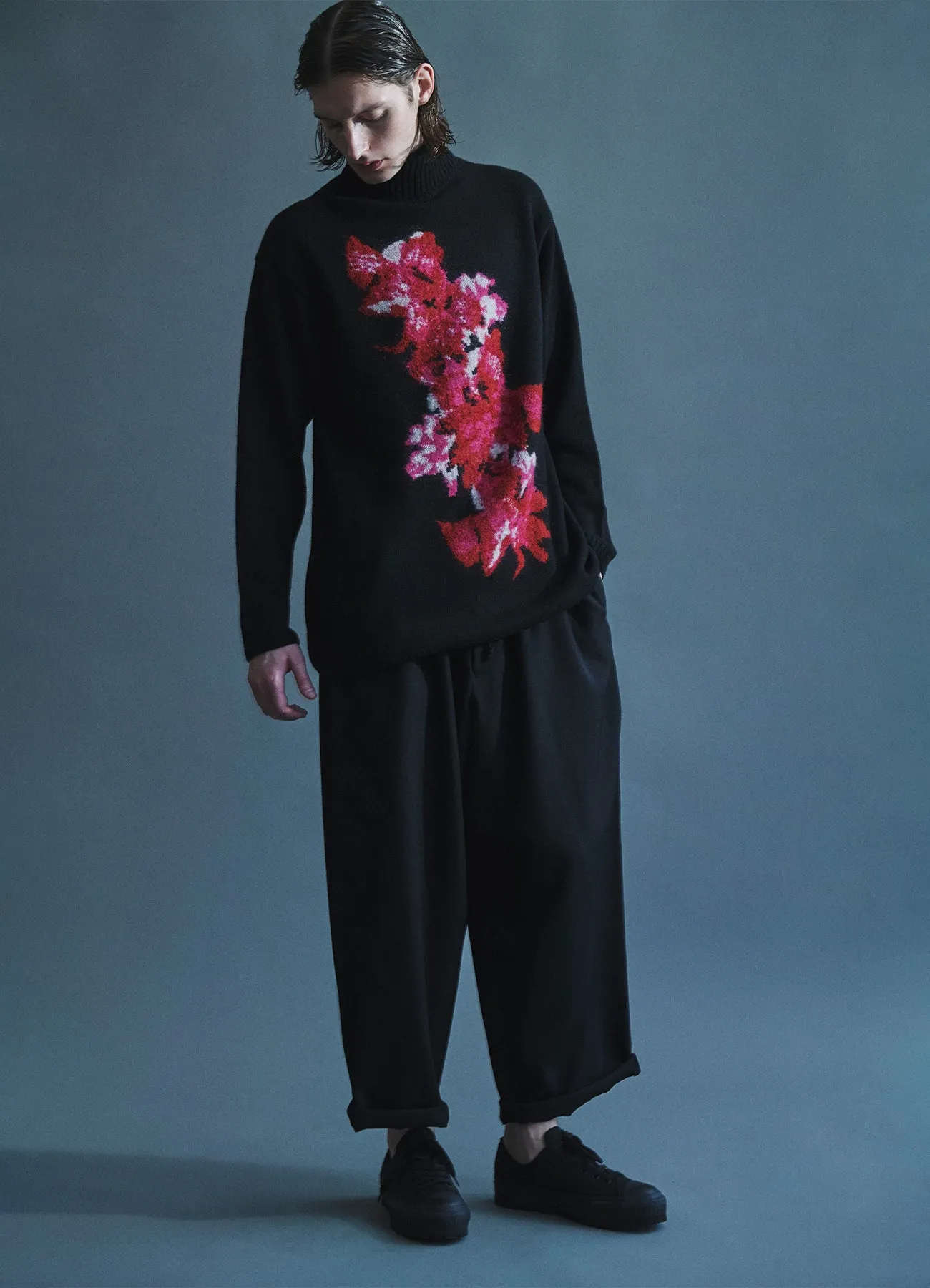 FLOWER DESIGNED TURTLE NECK KNIT sold by Yohji Yamamoto product image thumbnail 2