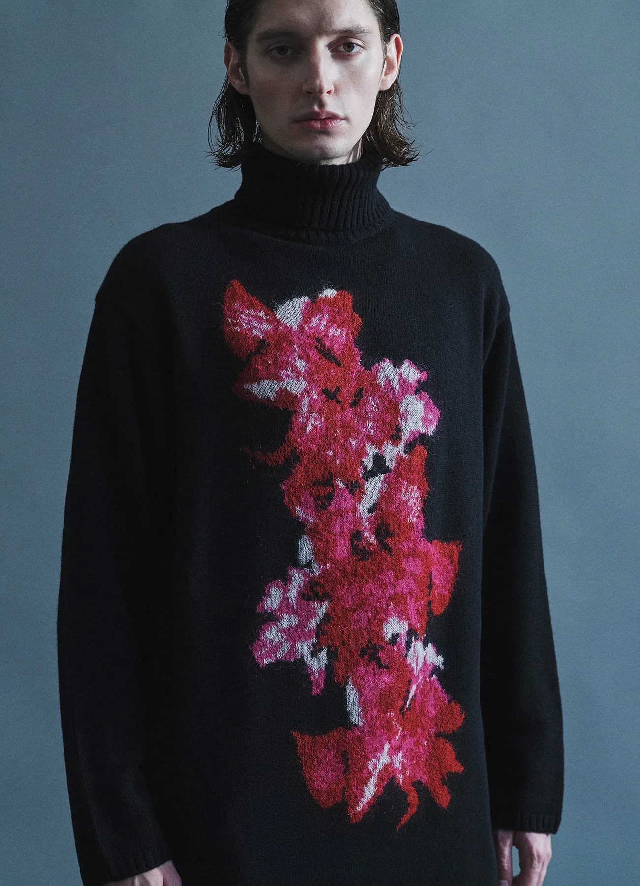 FLOWER DESIGNED TURTLE NECK KNIT sold by Yohji Yamamoto product image thumbnail 3