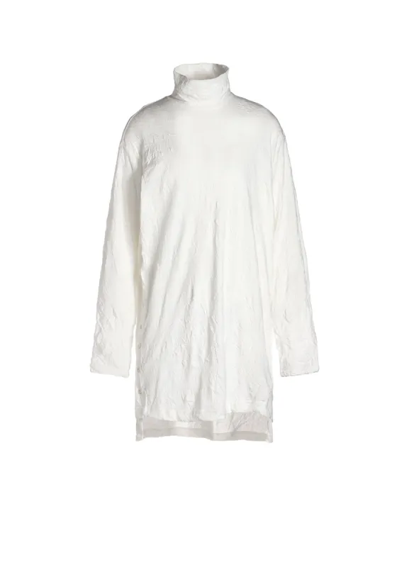 WRINKLED PLAIN STITCH RIGHT-BUTTON OPEN TURTLENECK LONG-SLEEVED T-SHIRT sold by Yohji Yamamoto