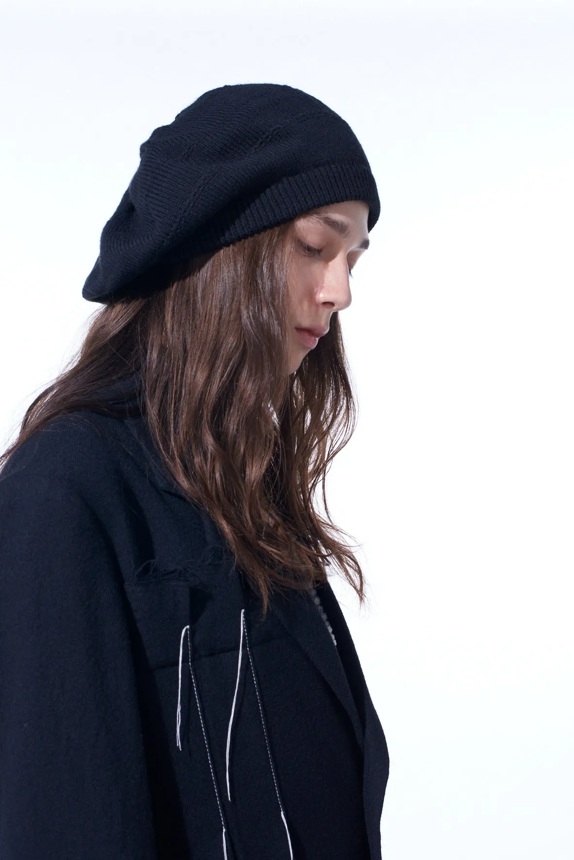 KNITTED BIG BERET sold by Yohji Yamamoto product image thumbnail 5