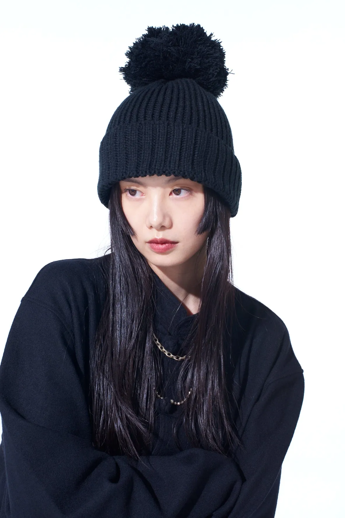 POM-POM KNIT CAP sold by Yohji Yamamoto product image thumbnail 2