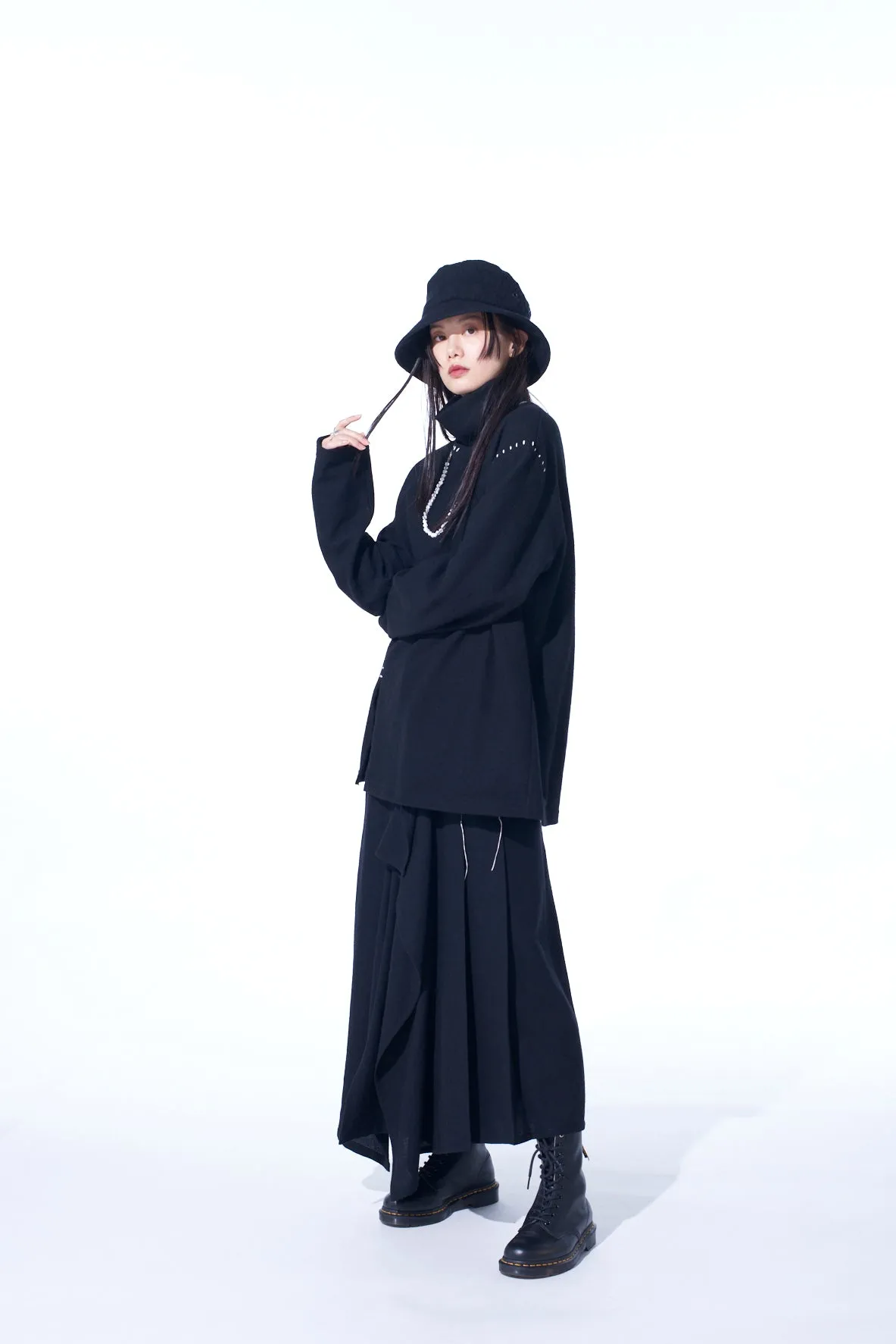 WOOL VIYELLA PLEATED SKIRT sold by Yohji Yamamoto product image thumbnail 5