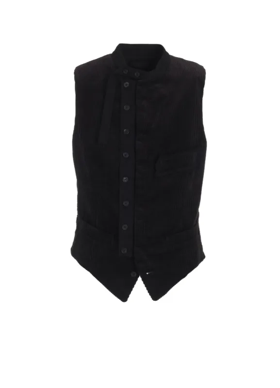 6W SOCCER CORDUROY STAND COLLAR VEST sold by Yohji Yamamoto