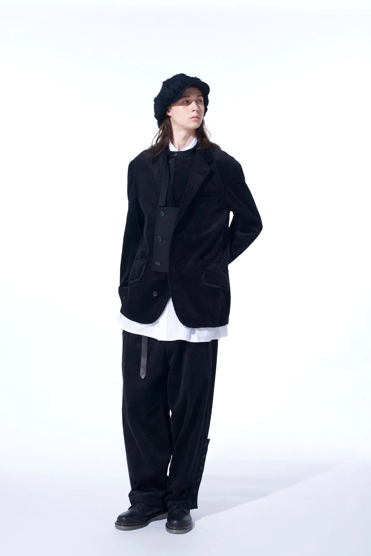 6W SOCCER CORDUROY OVERSIZE NOTCHED LAPEL JACKET sold by Yohji Yamamoto product image thumbnail 3