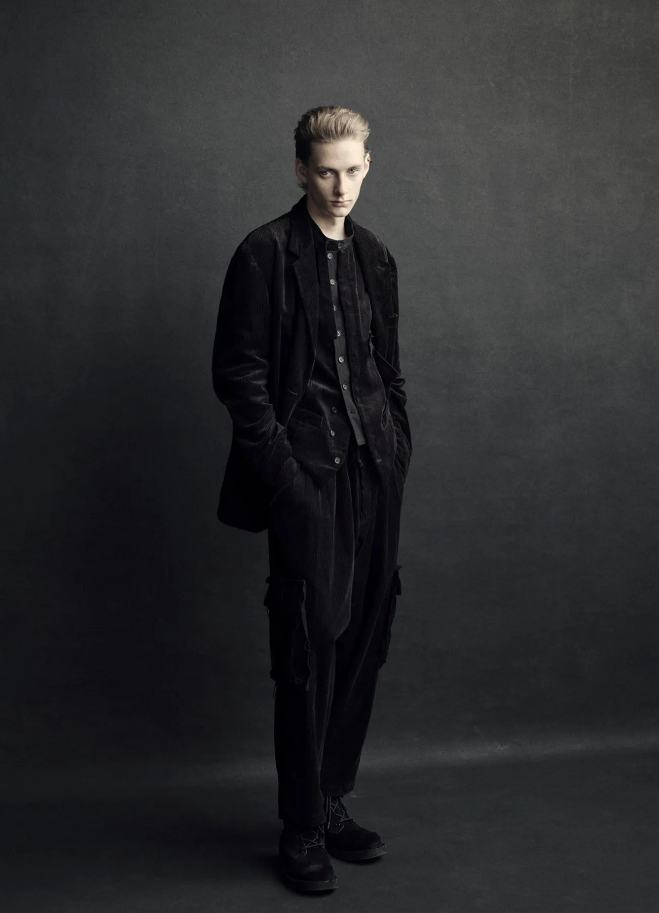 6W SOCCER CORDUROY OVERSIZE NOTCHED LAPEL JACKET sold by Yohji Yamamoto product image thumbnail 2