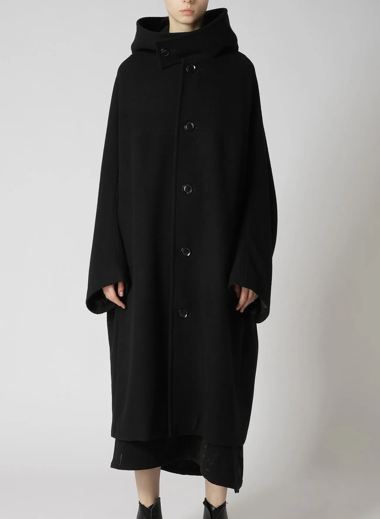 AIRY MOSSER LONG CAPE COAT sold by Yohji Yamamoto product image thumbnail 5