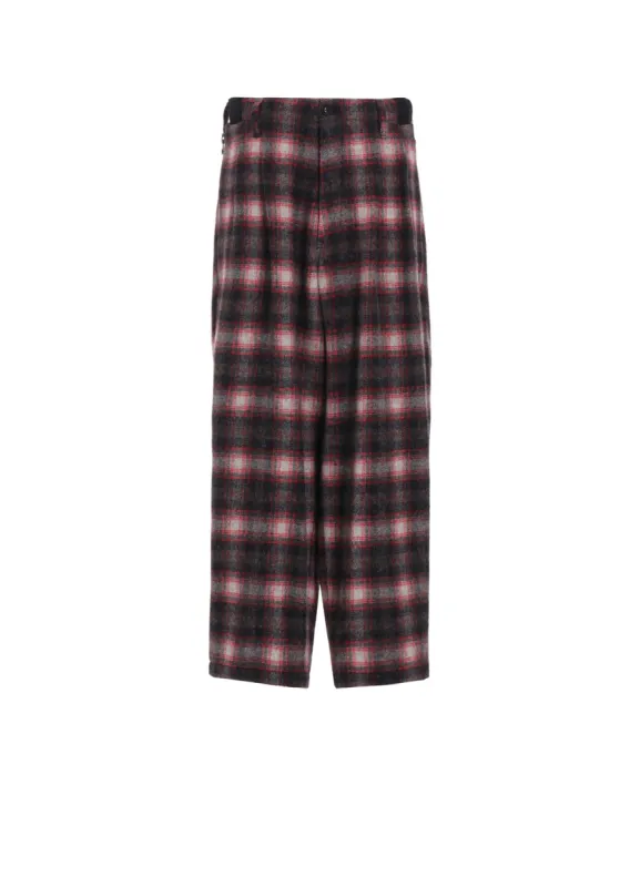 CHECKED SHAGGY WOOL ZIPPER POCKET PANTS made by Yohji Yamamoto