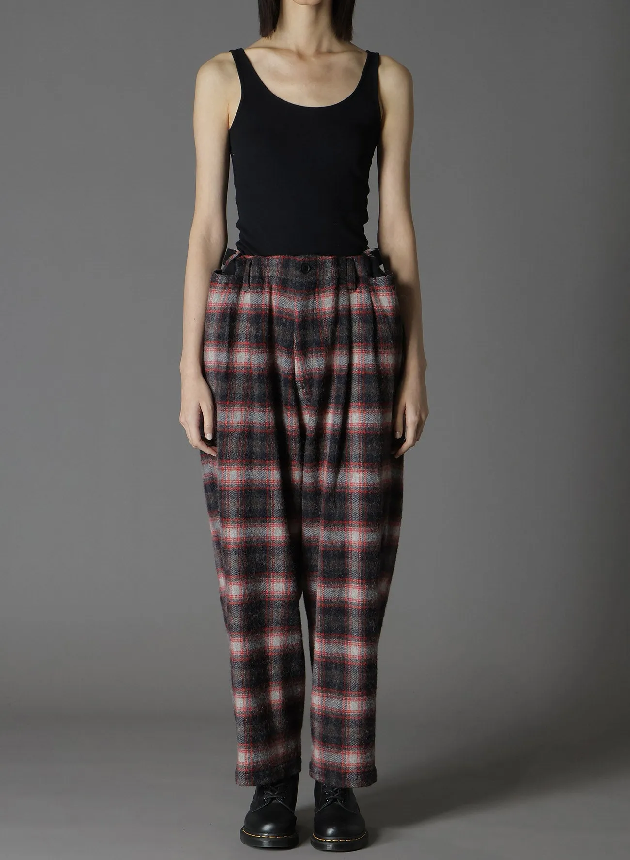 CHECKED SHAGGY WOOL ZIPPER POCKET PANTS sold by Yohji Yamamoto product image thumbnail 5