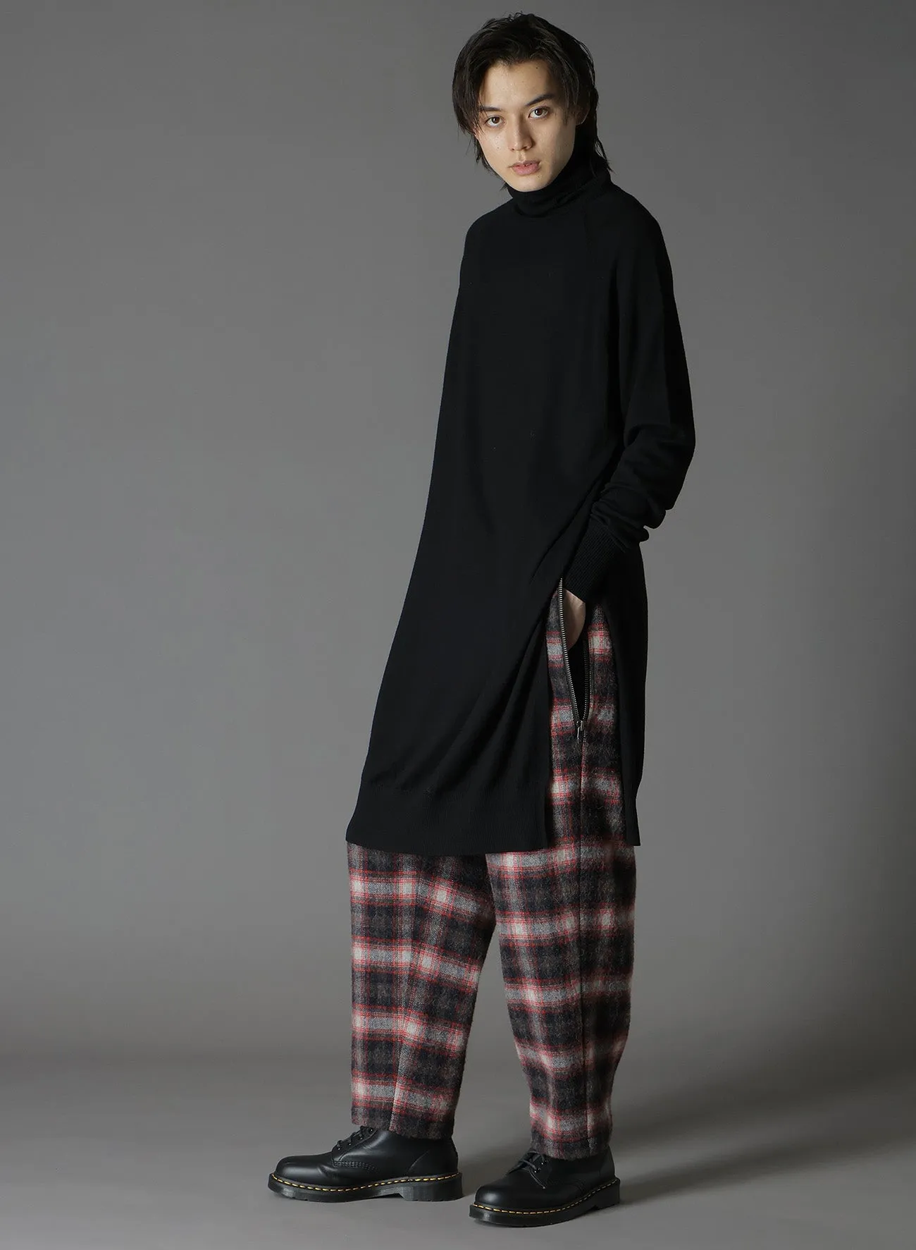CHECKED SHAGGY WOOL ZIPPER POCKET PANTS sold by Yohji Yamamoto product image thumbnail 2