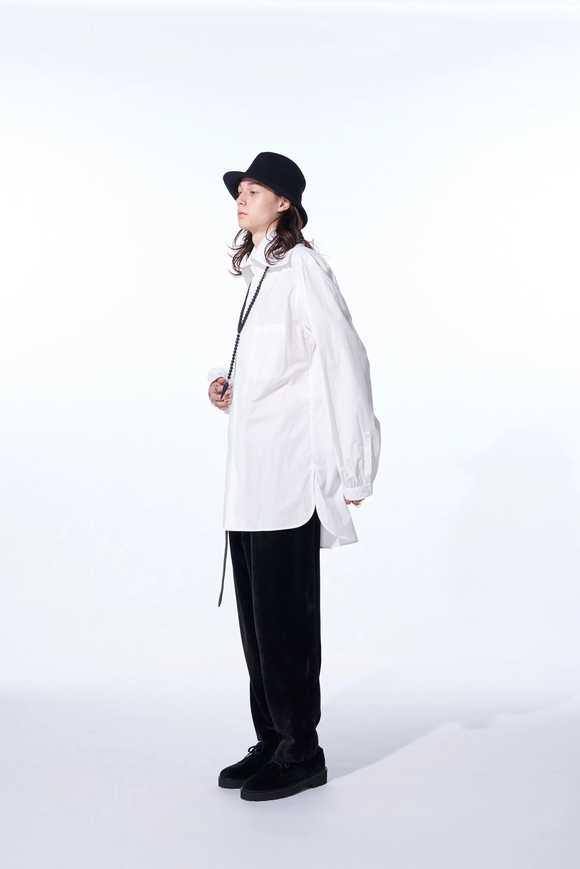 COTTON/LINEN WASHER TYPEWRITER BIG-COLLARED SHIRT sold by Yohji Yamamoto product image thumbnail 3