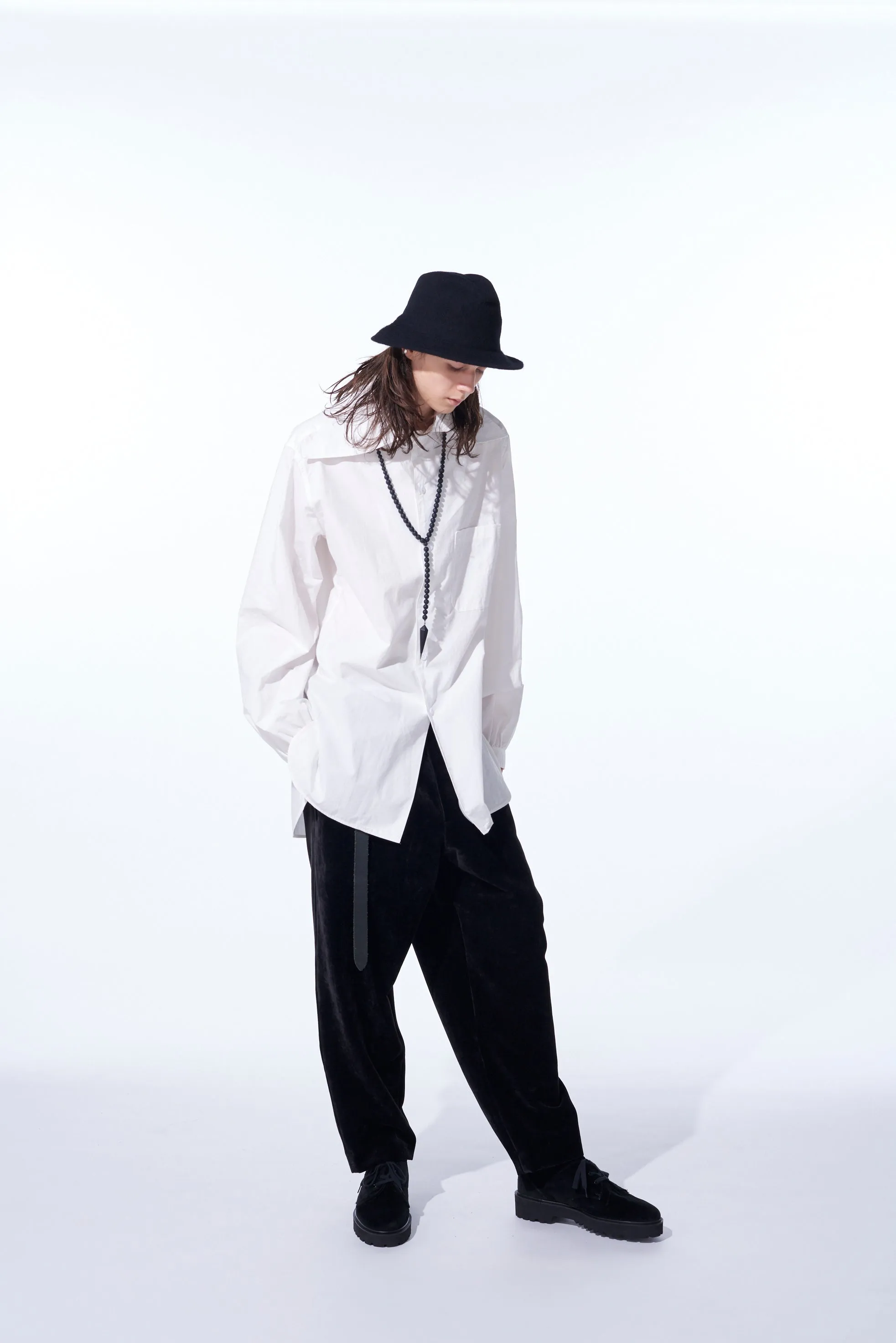 COTTON/LINEN WASHER TYPEWRITER BIG-COLLARED SHIRT sold by Yohji Yamamoto product image thumbnail 5